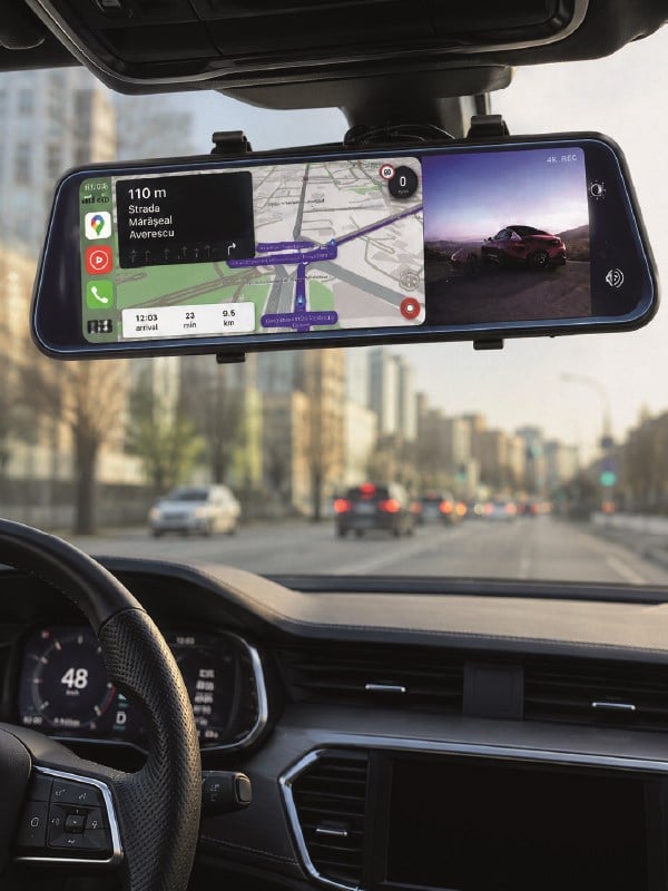 Ayna Carplay Araç İçi 9.66 İnç IPS Ekran Geri Görüş Kamerası Destekli