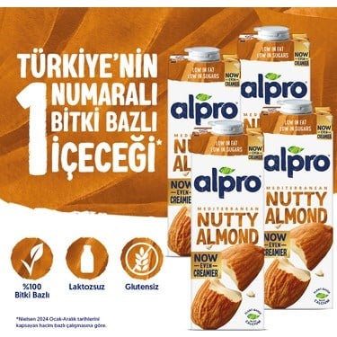 Badem Sütü 4x1 L Vegan Laktozsuz Besin
