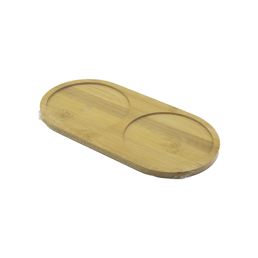 Bambu 2 Bölmeli Oval Yağdanlık Altlığı 12x24x0.8 cm