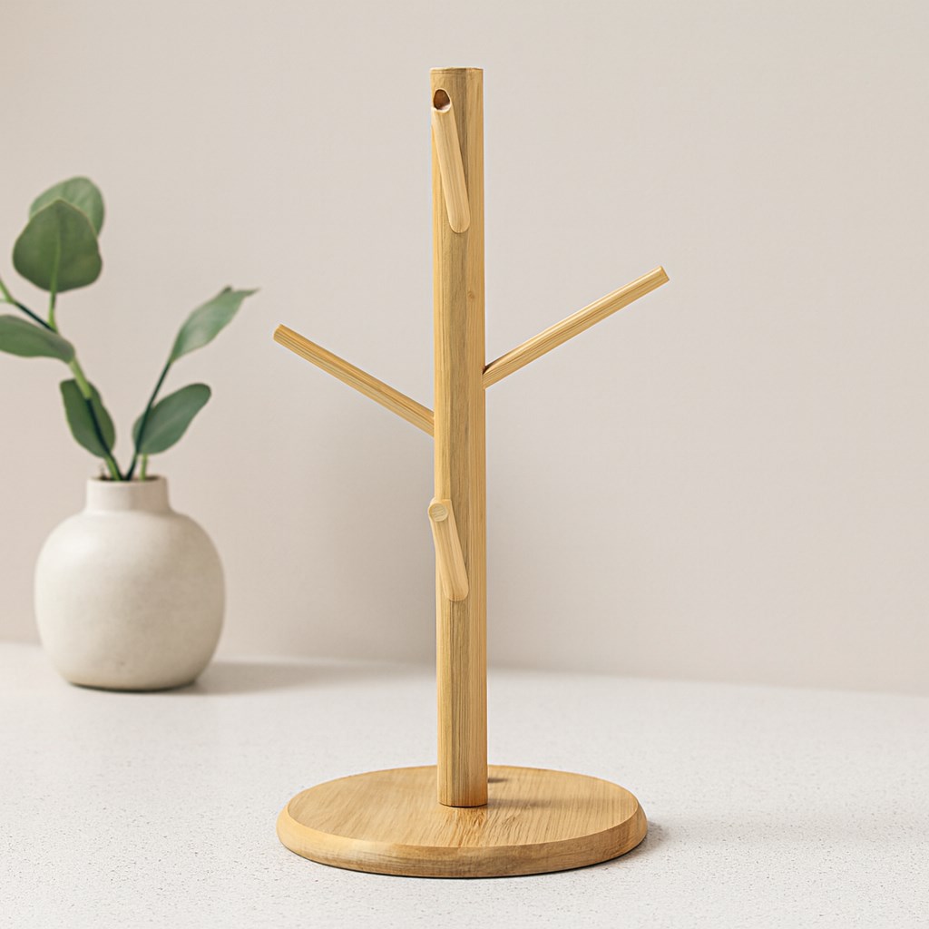 Bambu Ahşap Bardak ve Fincan Askısı 35x60 cm