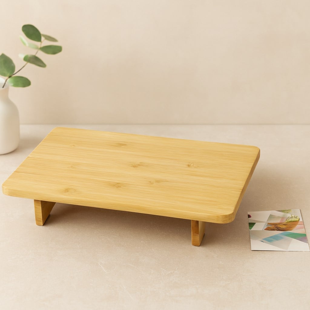 Bambu Ahşap Dikdörtgen Sunum Panosu 32.5x21.5 cm Ayaklı 5 cm