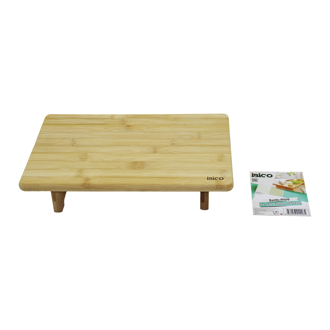 Bambu Ahşap Dikdörtgen Sunum Panosu 32.5x21.5 cm Ayaklı 5 cm