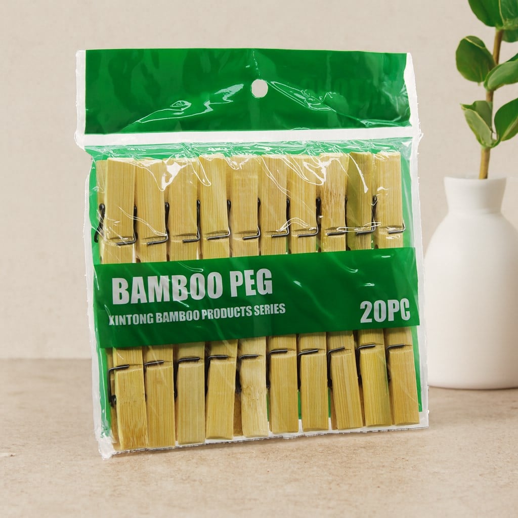 Bambu Ahşap Mandal 20'li