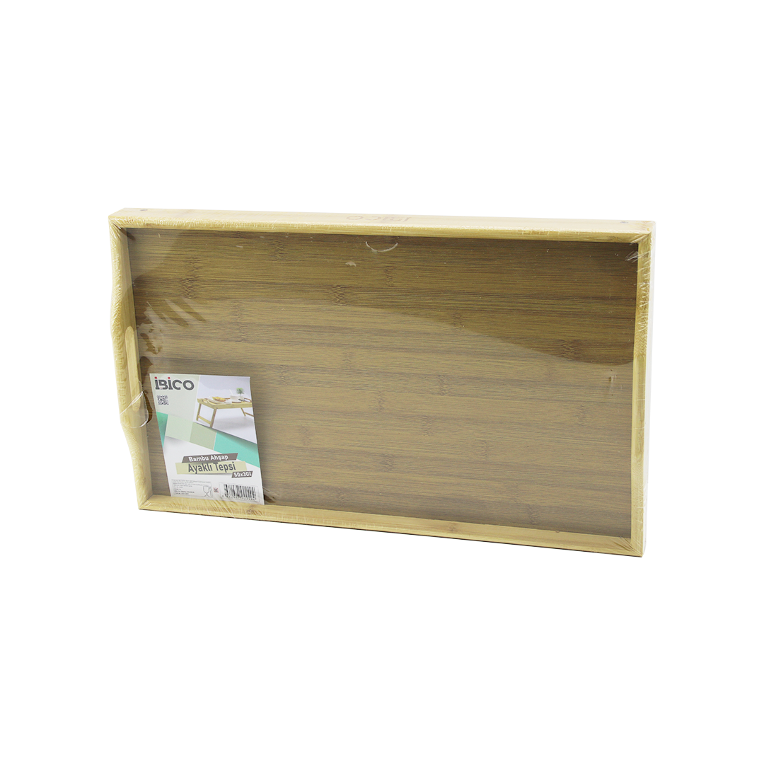 Bambu Dikdörtgen Sunum Tepsisi 50x30 cm Ayaklı