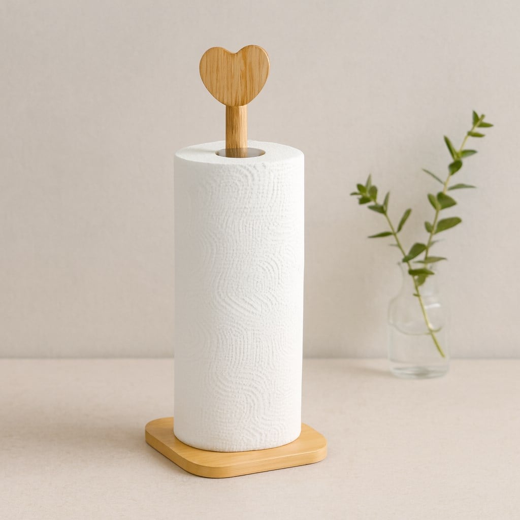 Bambu Kağıt Havluluk 12x12 cm Kalp Başlı Sap 28.5 cm