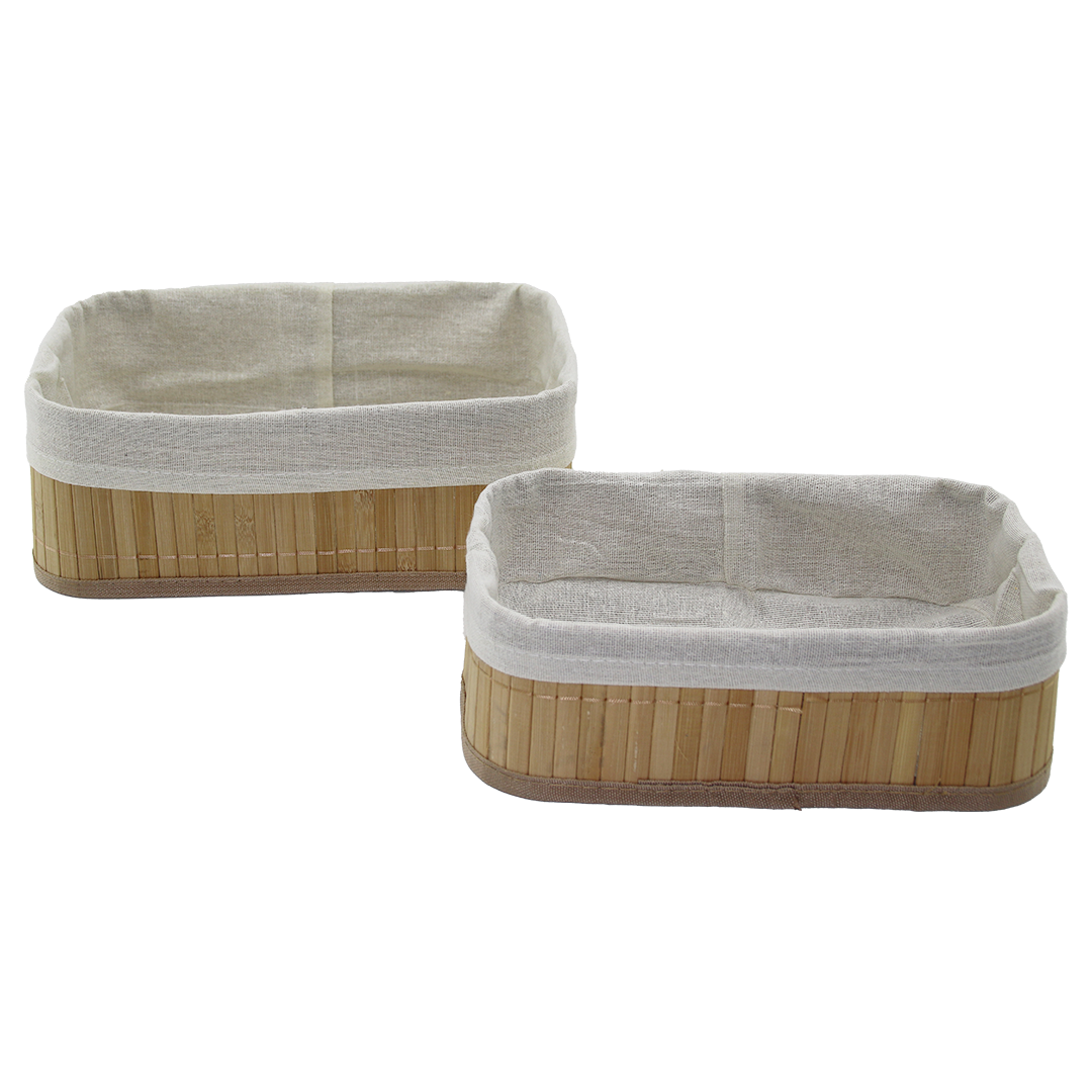 Bambu Kenarlı Organizer Sepet 2li (19x27x10 & 15x24x8 cm)