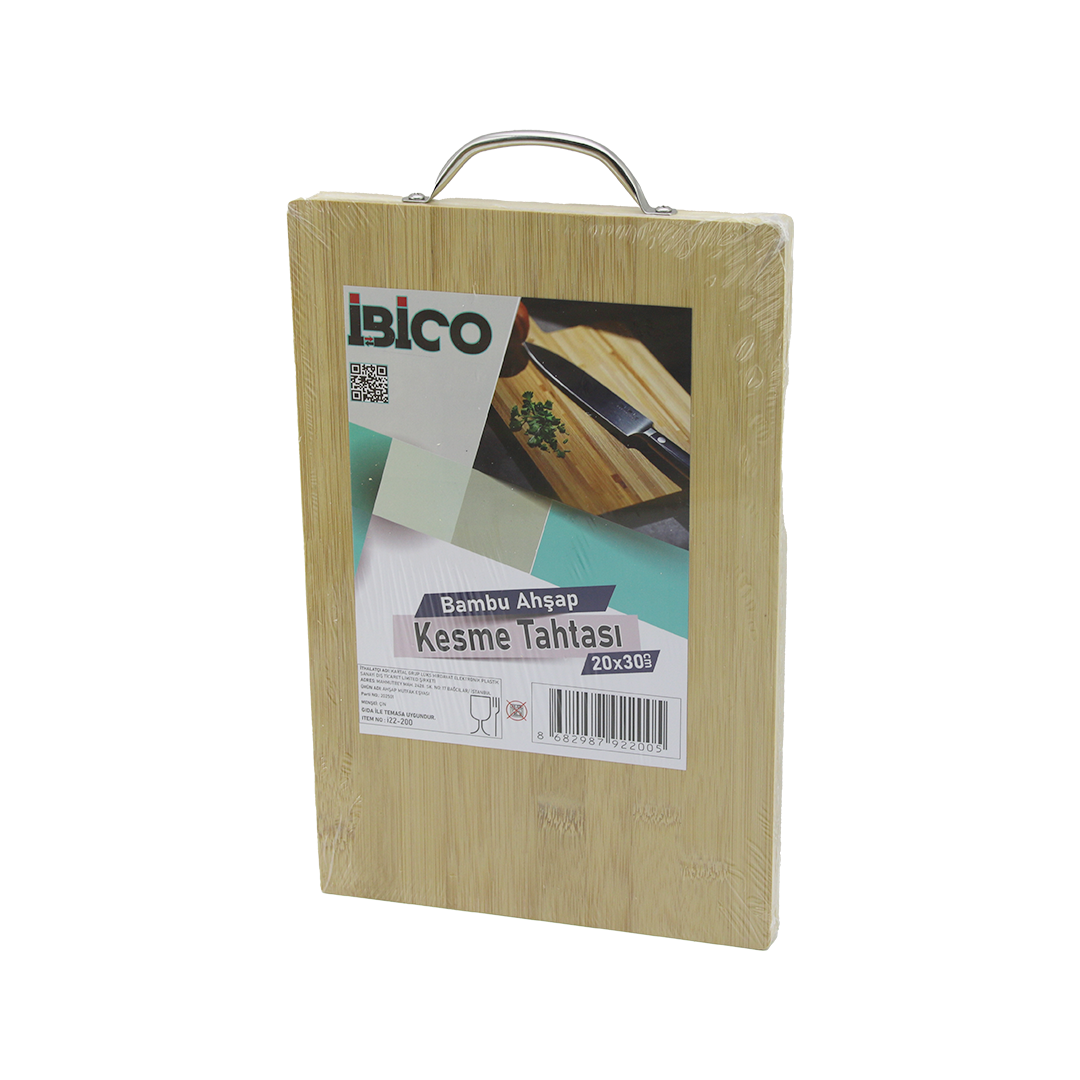 Bambu Kesme Tahtası 20x30x1.7 cm - Metal Kulplu
