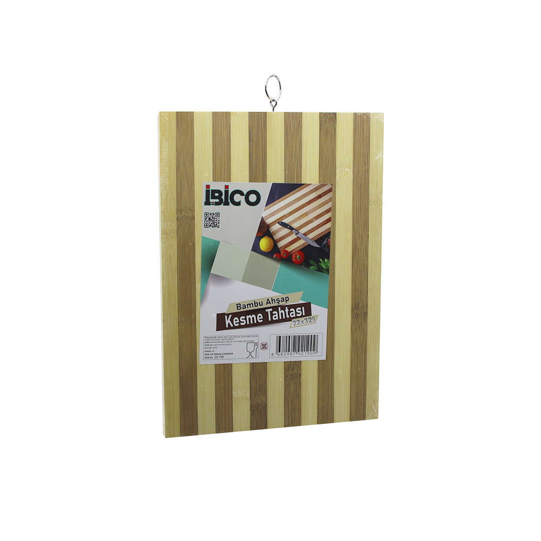 Bambu Kesme Tahtası 22x32x1.3 cm Metal Kulplu