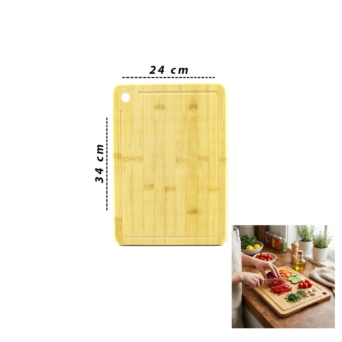 Bambu Kesme Tahtası 24x34x1.8 cm