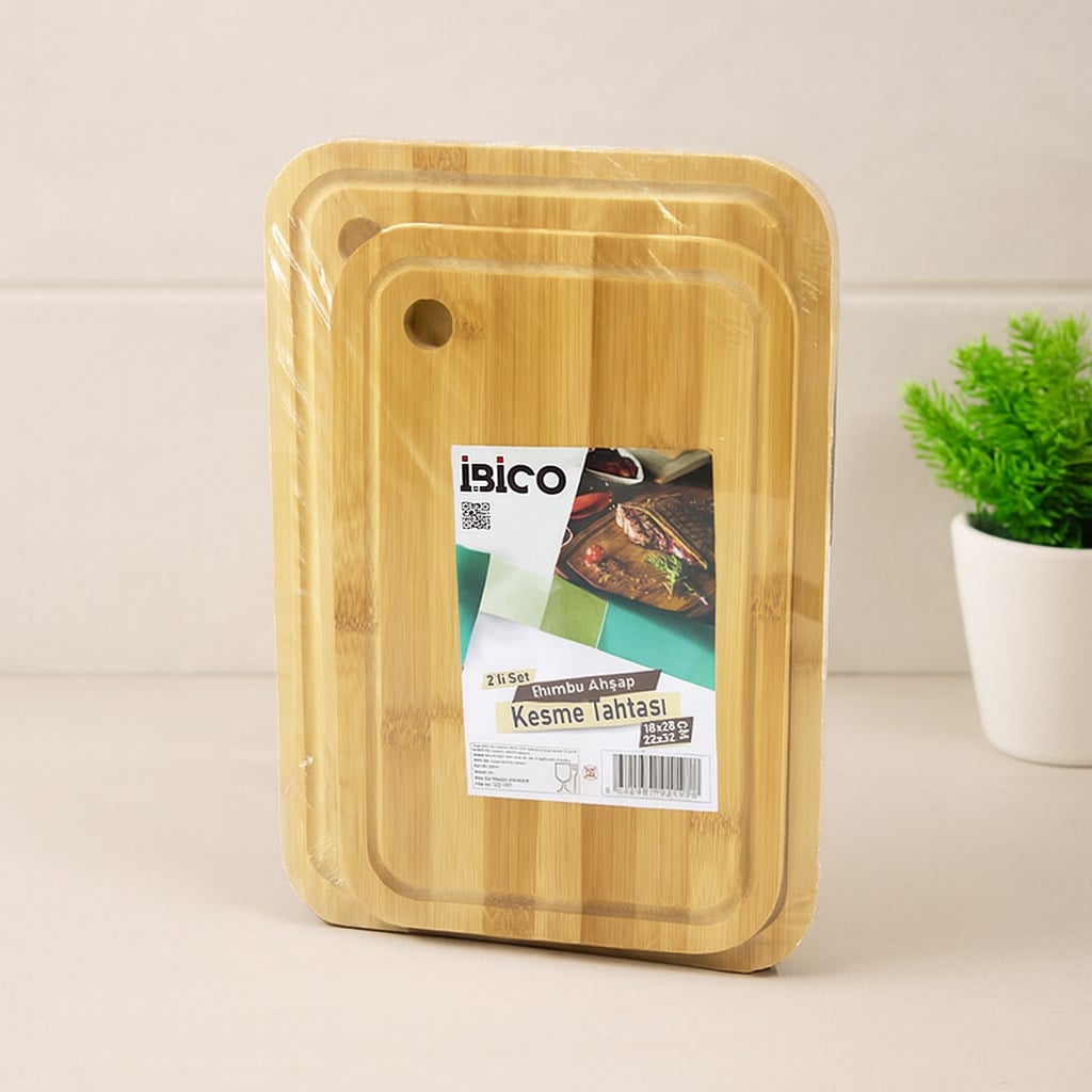 Bambu Kesme Tahtası 2li Set - 18x28 & 22x32 cm