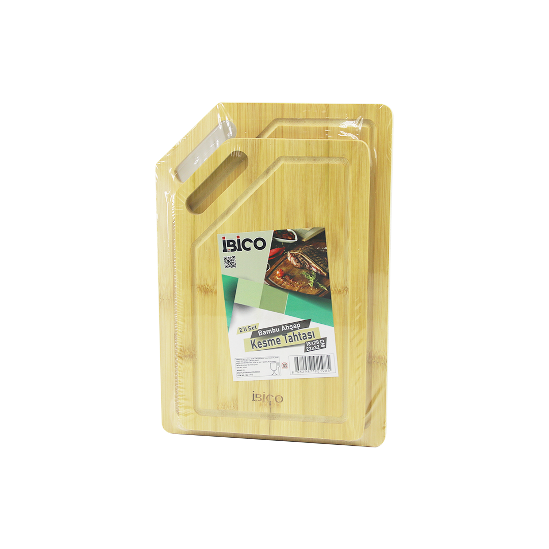Bambu Kesme Tahtası 2li Set (18x28 & 22x32 cm)