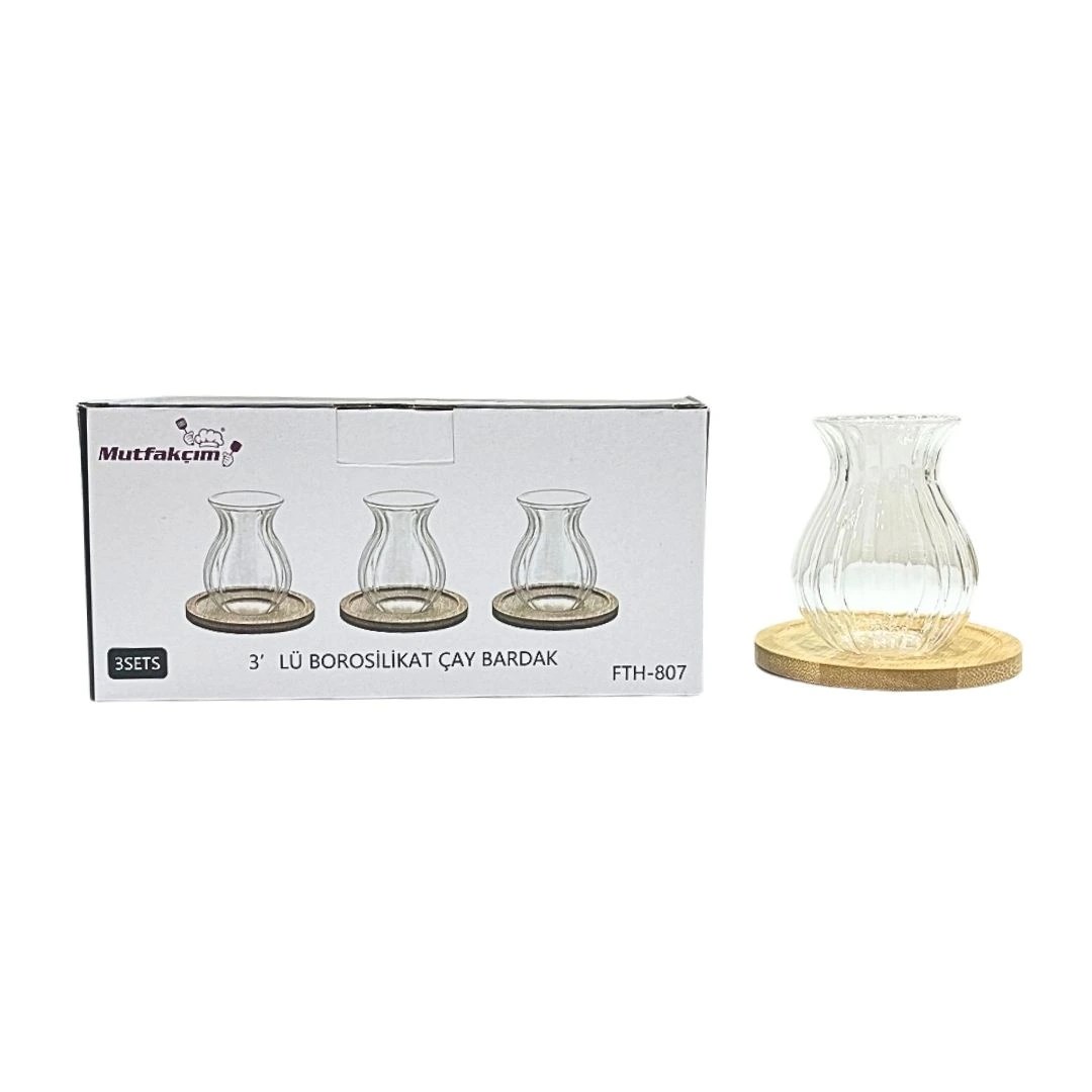 Bambu Tabaklı Çay Bardağı
