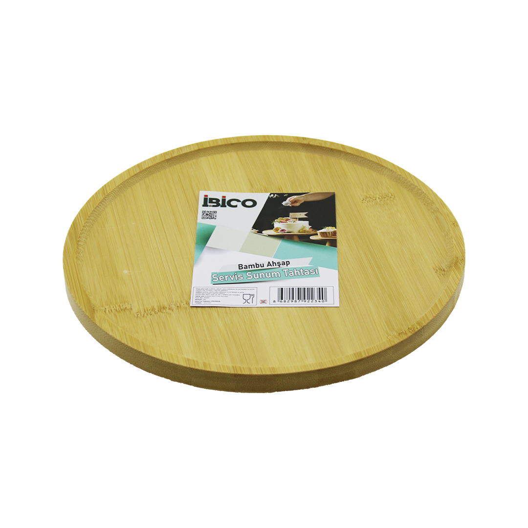 Bambu Yuvarlak Sunum Tepsisi 24.5 cm Ayaklı