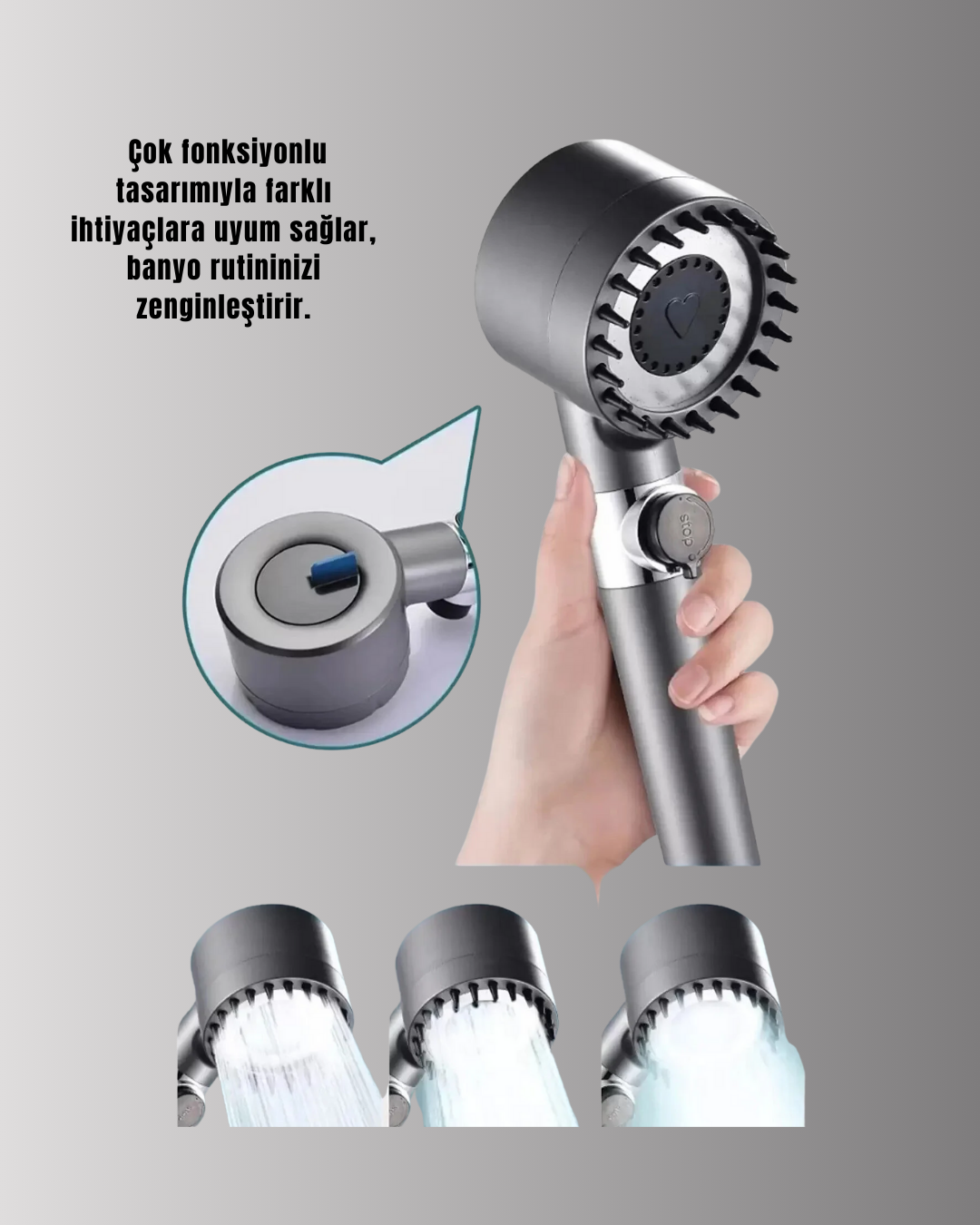 Banyo İçin Filtreli Duş Başlığı Pratik Kullanım