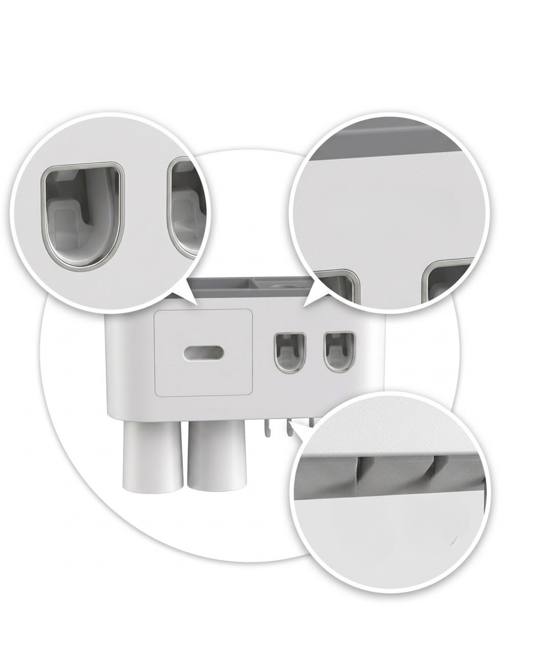 Banyo Organizer Diş Fırçası Tutucu Çift Dispenserli Raflı Çekmeceli