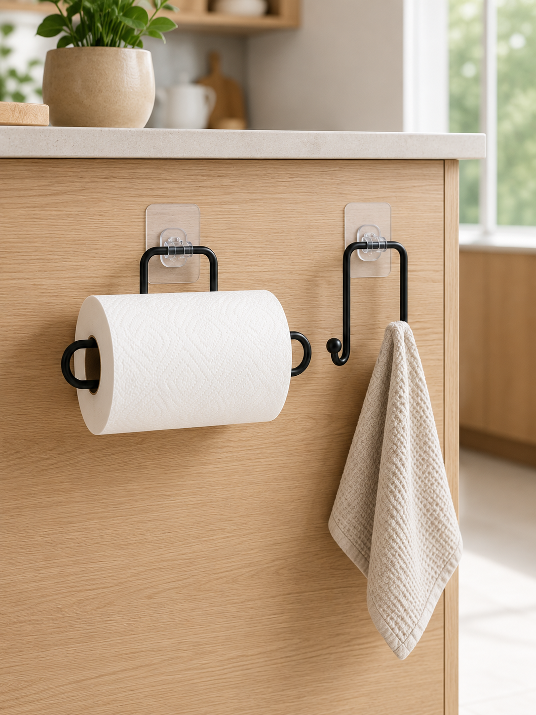 Banyo ve Mutfak İçin Yapışkanlı Havlu Askılığı ve Rulo Kağıt Tutucu Set