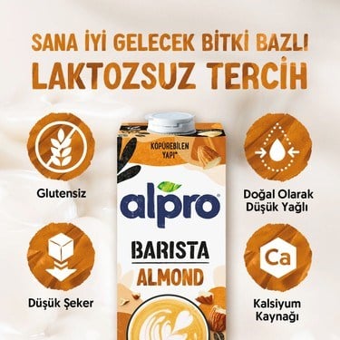 Barista Badem Sütü 4x1 L Vegan Laktozsuz Besin