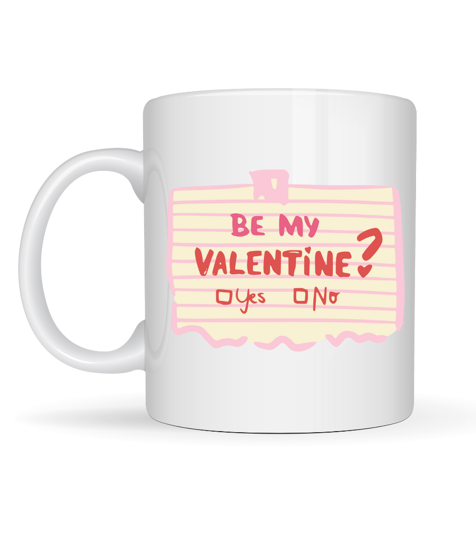 Be My Valentine Porselen Kupa – Model 8 Sevgiliye Özel Romantik Tasarım