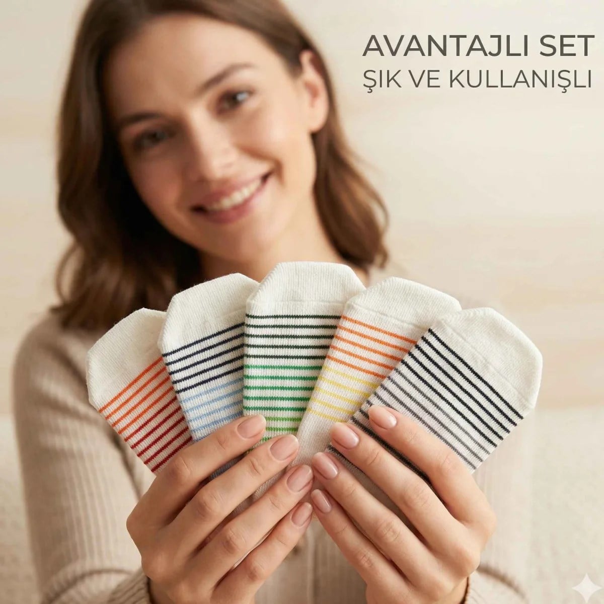 Bebek ve Çocuk Renkli Çizgili Patik Çorap 5'li Set | Esnek, Yumuşak ve Rahat Günlük Çorap 0-12 Ay - 5-6 Yaş