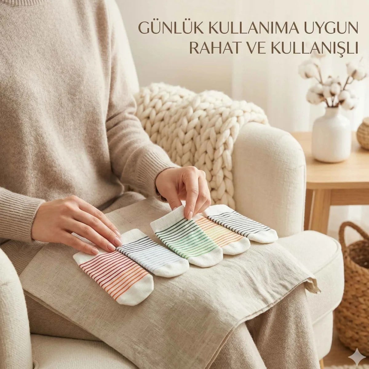 Bebek ve Çocuk Renkli Çizgili Patik Çorap 5'li Set | Esnek, Yumuşak ve Rahat Günlük Çorap 0-12 Ay - 5-6 Yaş
