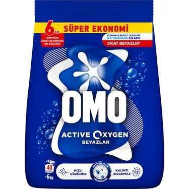 Beyaz Çamaşırlar İçin Aktif Oksijen İçeren Toz Deterjan 6 Kg