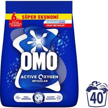 Beyaz Çamaşırlar İçin Aktif Oksijen İçeren Toz Deterjan 6 Kg