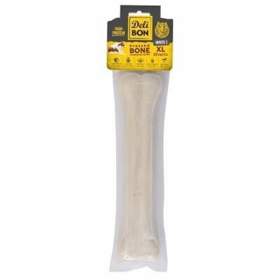 Beyaz Deri Pres Kemik Köpek Ödülü 27 Cm XL