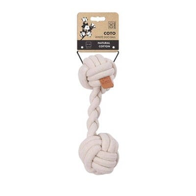 Beyaz Duo Ball Örgü Köpek Oyuncağı 28 Cm