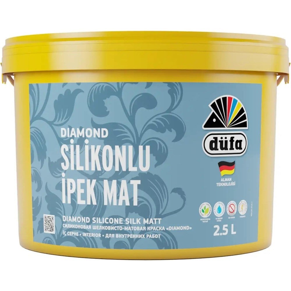 Beyaz silikonlu iç cephe duvar boyası, 2,5 litre