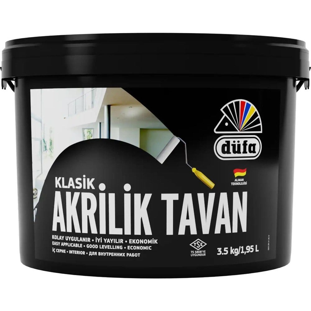 Beyaz tavan boyası, akrilik, 3,5 litre