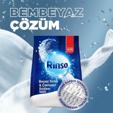 Beyazlar için Beyaz Sirke ve Çamaşır Sodası ile Toz Deterjan 8 kg