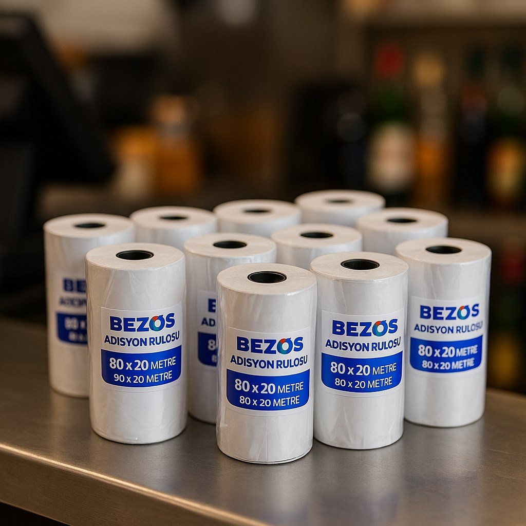 BEZOS 80x20 mm Adisyon Termal Rulo 10 Paket (100 Adet)