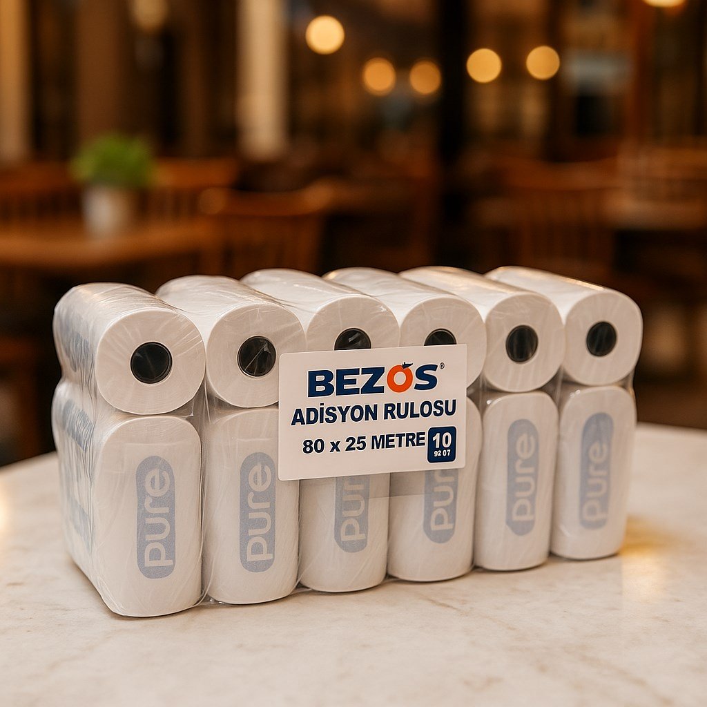 BEZOS 80x25 Termal Adisyon Rulosu 10'lu Paket