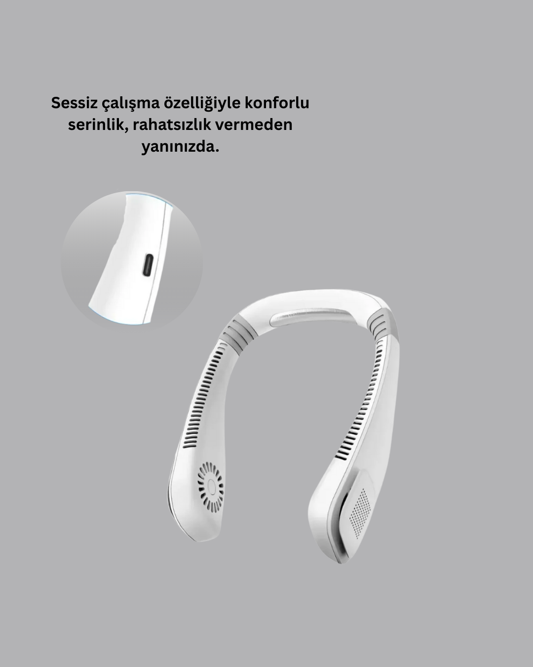 Bıçaksız Güvenli Tasarımlı Sessiz Boyun Fanı