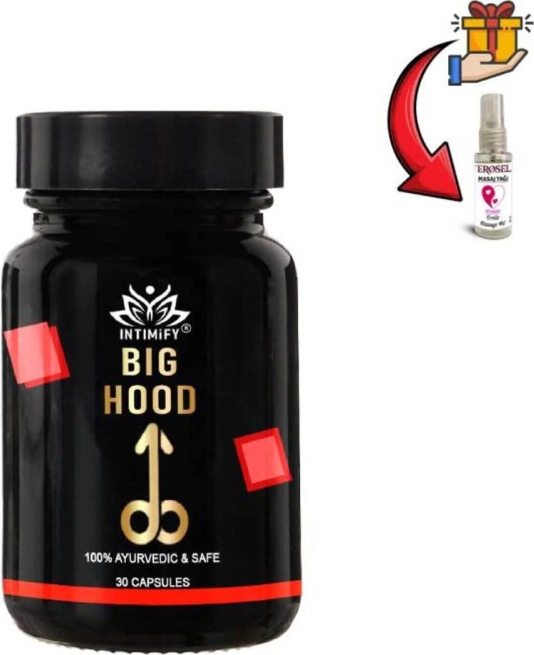 Big Hood Erkekler Için Çok Özel 30lı x 1 Ad.+Eroselerotik Masaj Yağı
