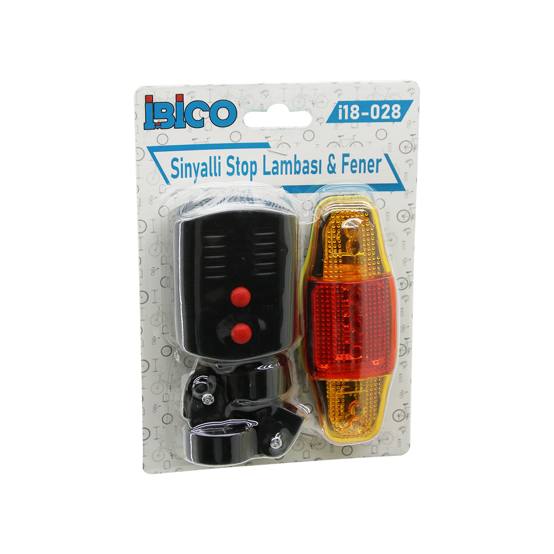 Bisiklet 3in1 Korna COB LED Fener Sinyalli Stop Lambası (Pilli)