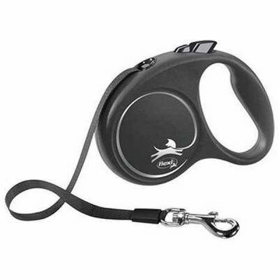 Black Design Otomatik Şerit Köpek Gezdirme Tasması Small 5 Mt Siyah