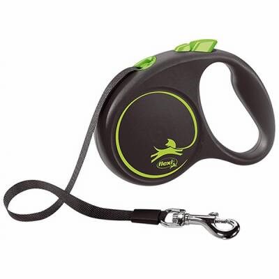Black Design Otomatik Şerit Köpek Gezdirme Tasması Medium 5 Mt Yeşil