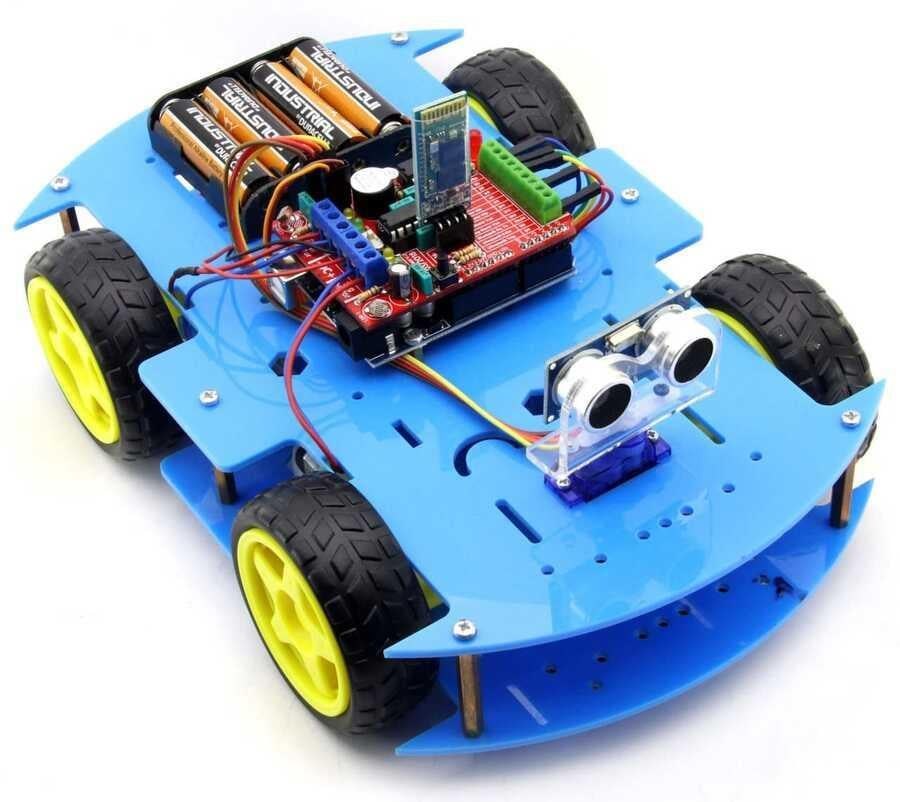 Bluetooth Kontrollü Robot montajlı