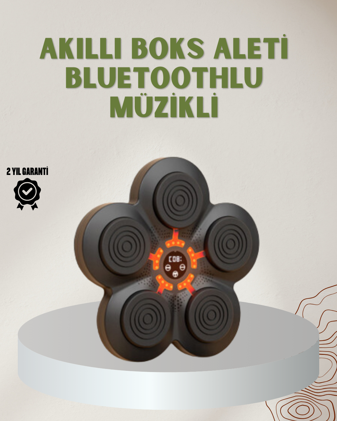 Bluetoothlu Akıllı Boks Antrenman Cihazı Işıklı Hedefli Kardiyo ve Fitness Aleti