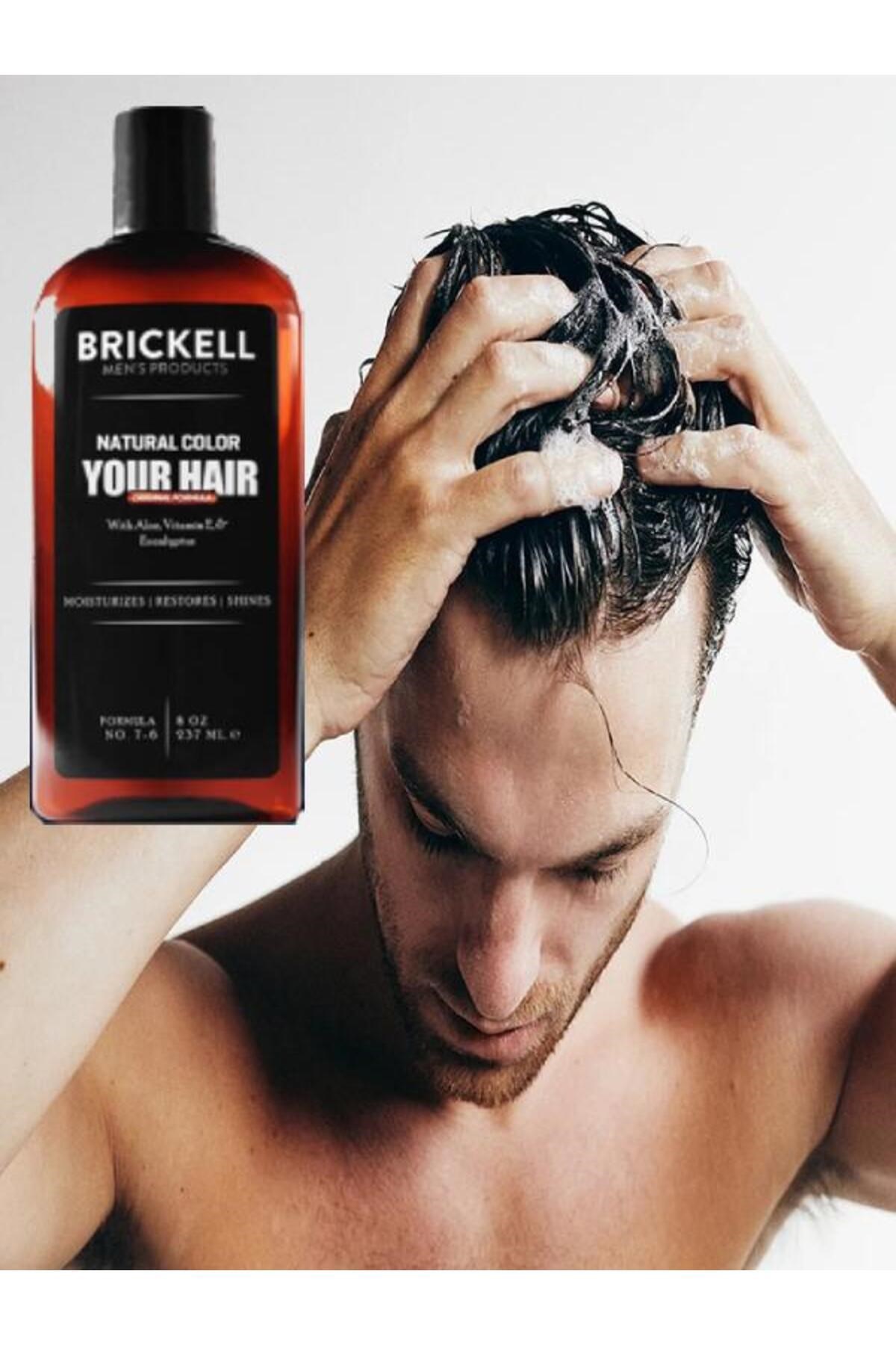 Brickell Erkeklere Için Saç Sakal Beyazlık Giderci Renklendirci Şampuaı 300 ml