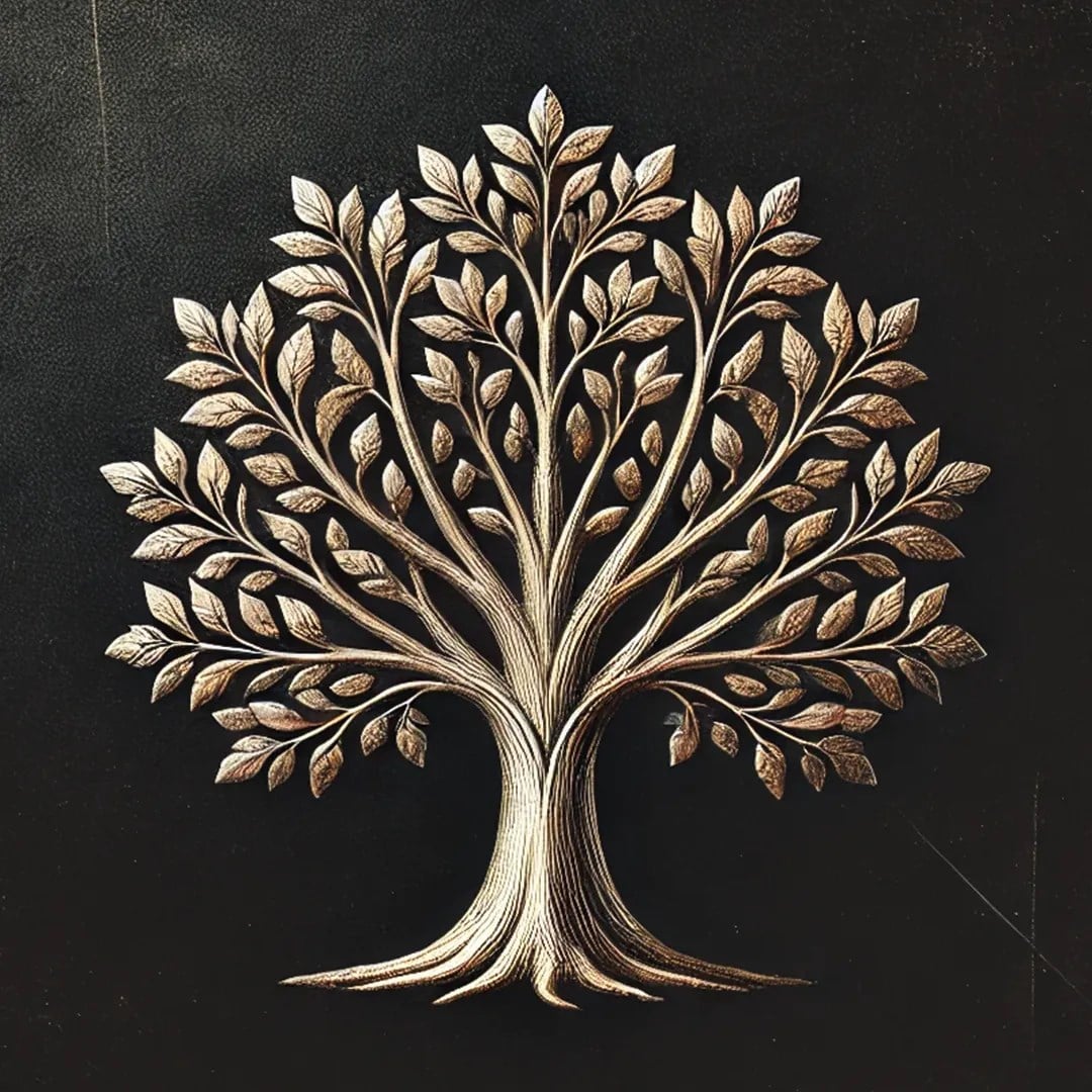 Bronz Ağaç Kanvas Tablo 60x60cm