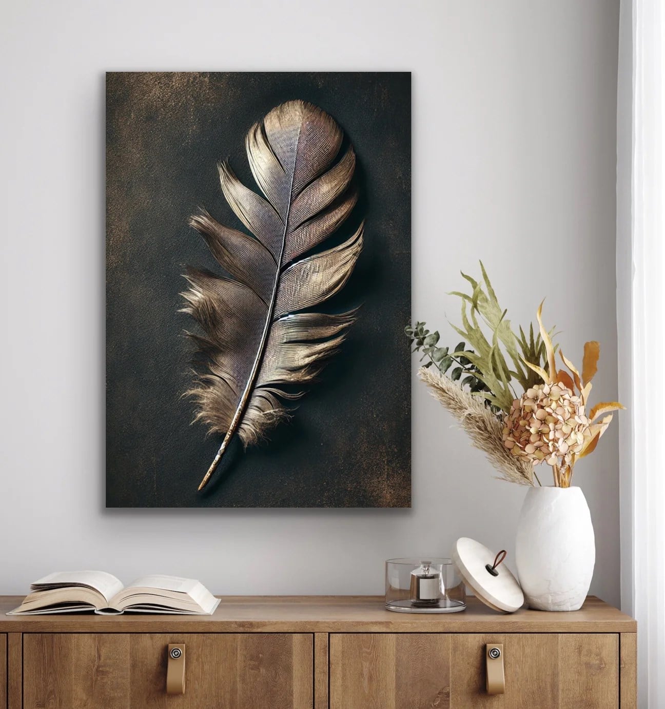 Bronz Tüy Kanvas Tablo 70x100cm