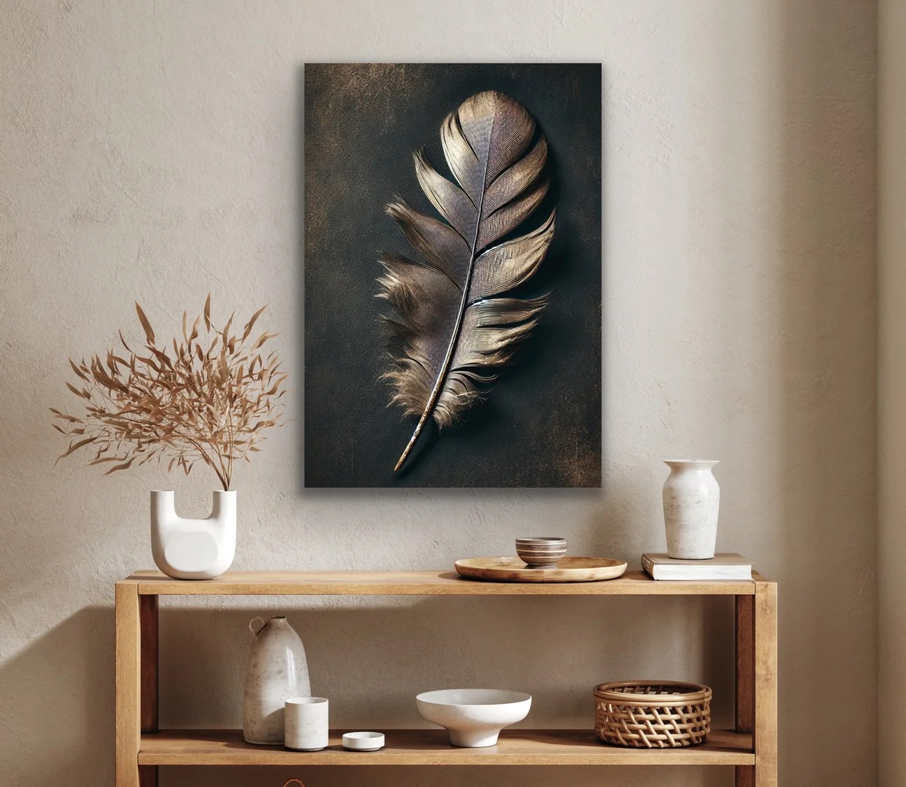 Bronz Tüy Kanvas Tablo 70x100cm