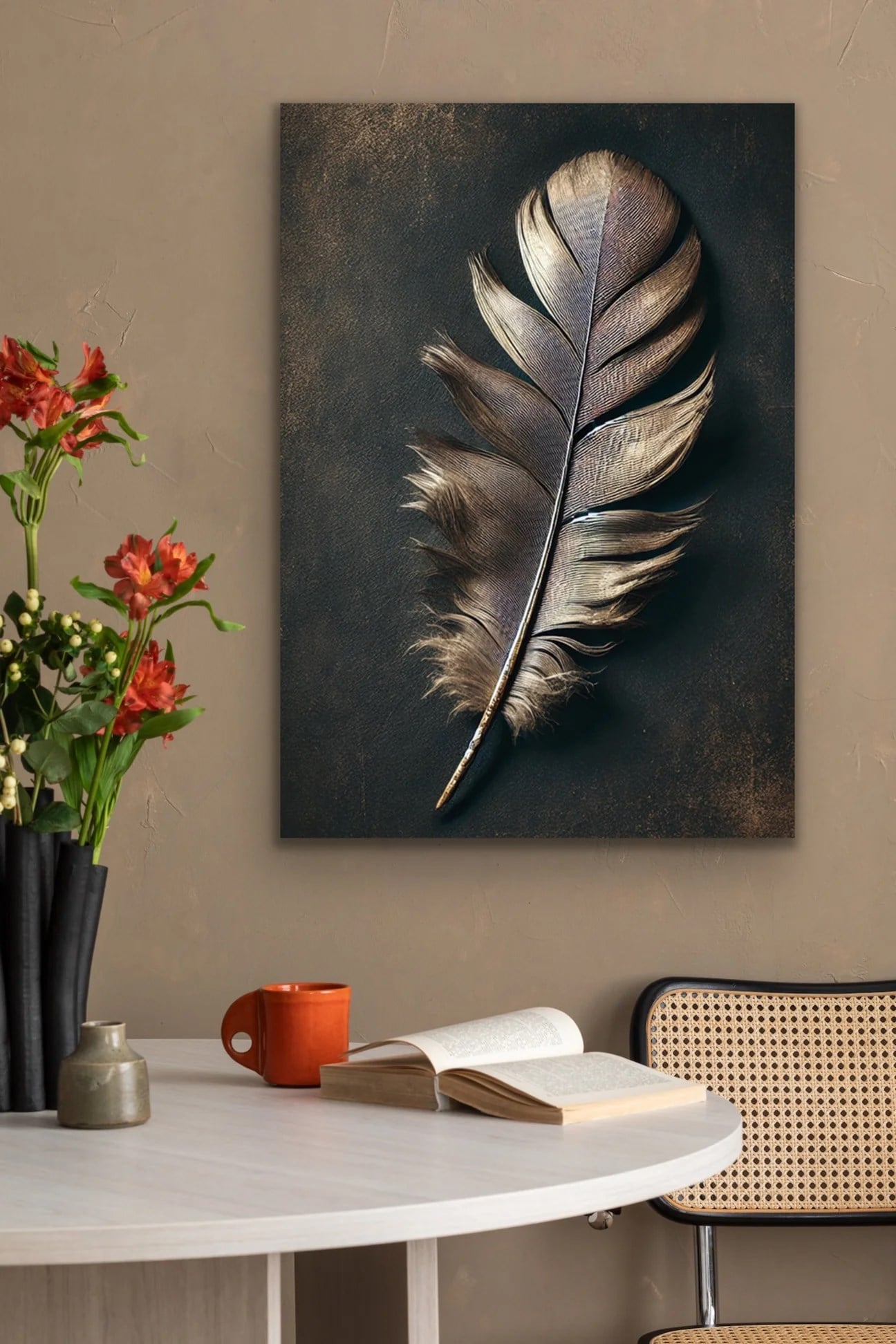 Bronz Tüy Kanvas Tablo 70x100cm