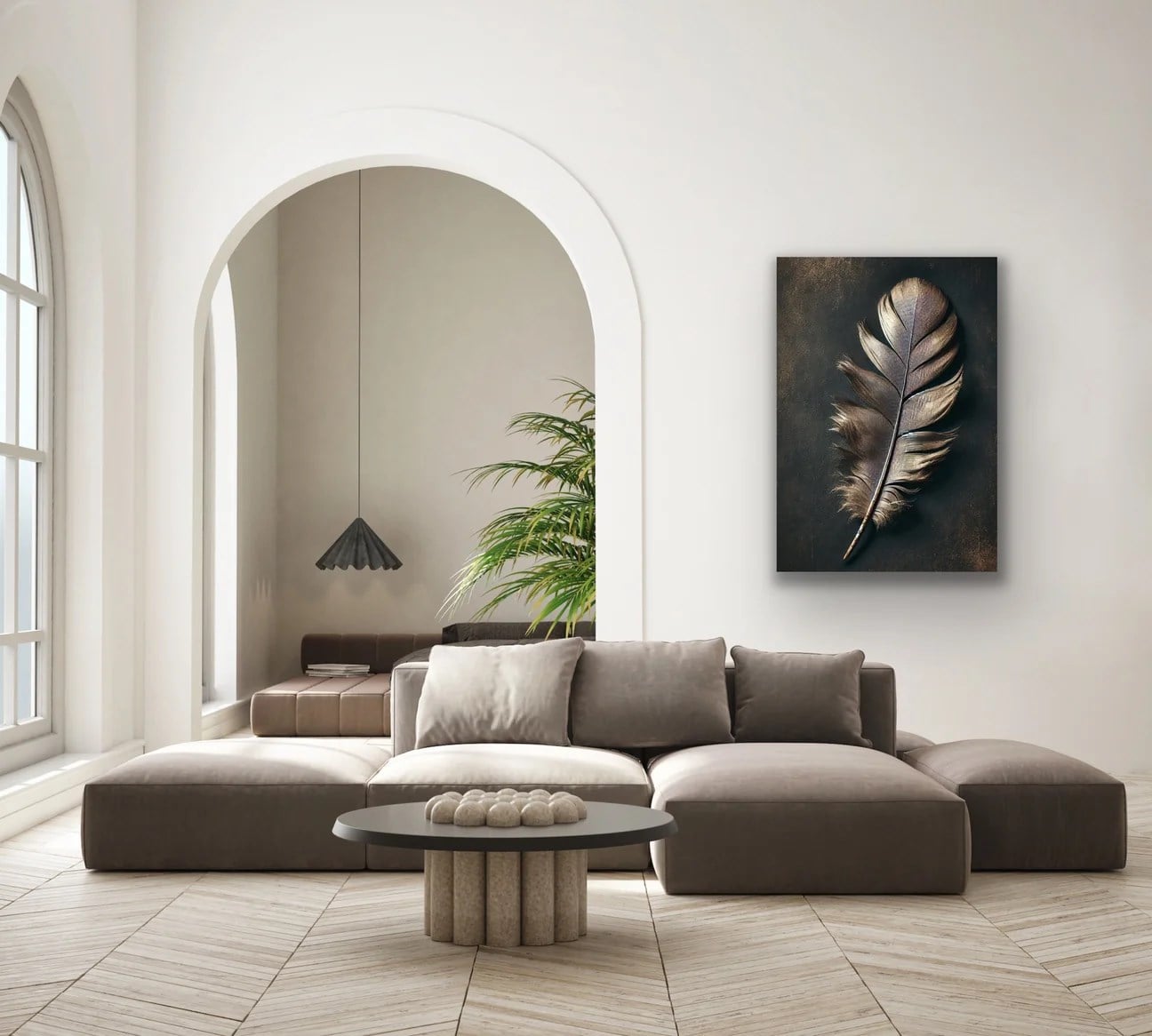 Bronz Tüy Kanvas Tablo 70x100cm