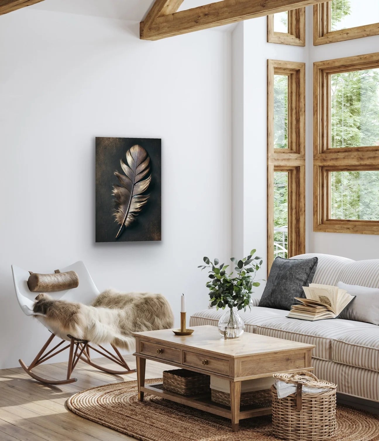 Bronz Tüy Kanvas Tablo 70x100cm