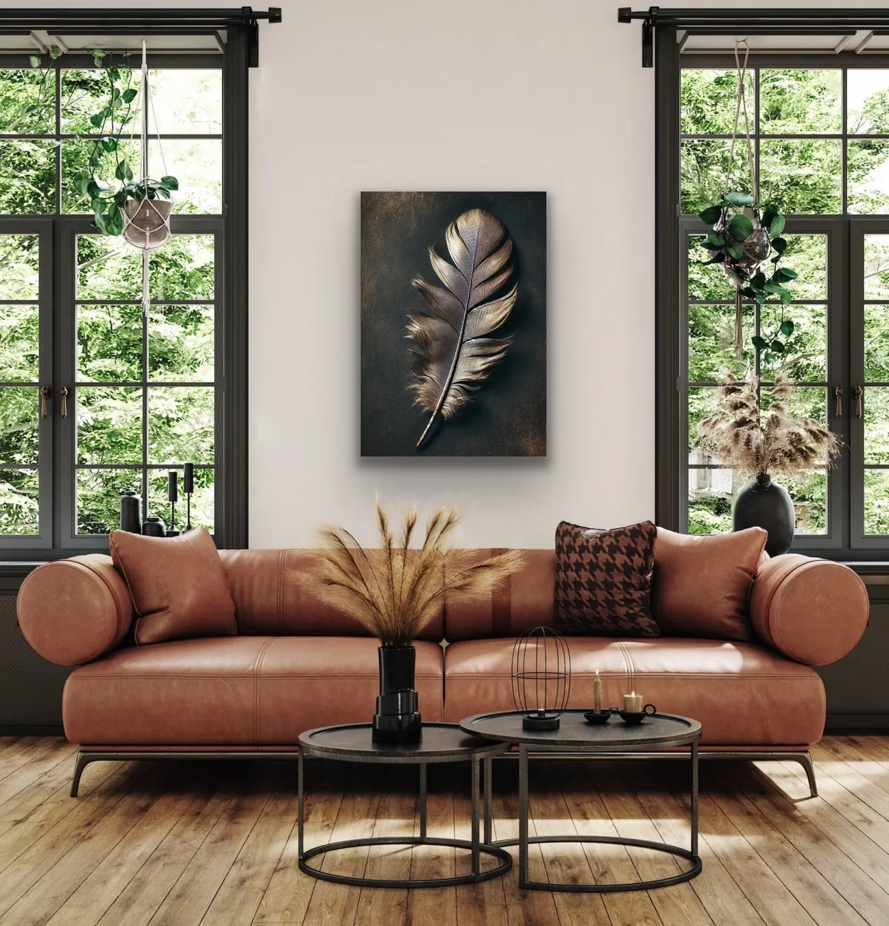 Bronz Tüy Kanvas Tablo 70x100cm