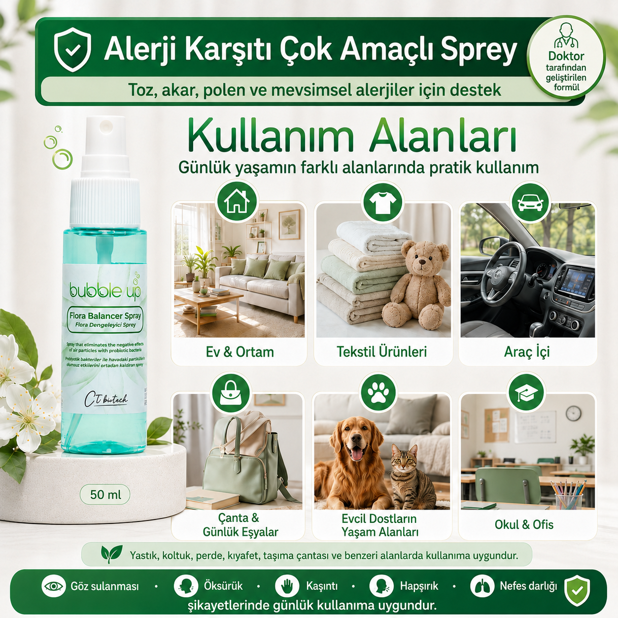 Bubble Up Probiyotik Destekli Alerji Karşıtı Ortam Spreyi 50 ml