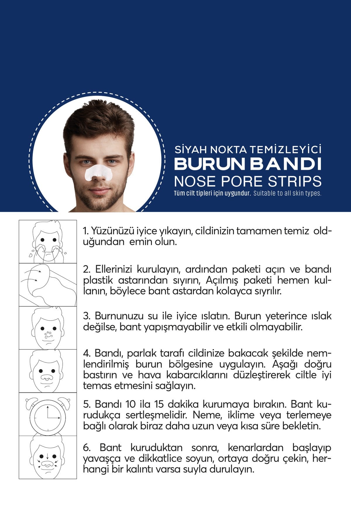 BURUN BANDI SİYAH NOKTA TEMİZLEME ERKEK 6 LI